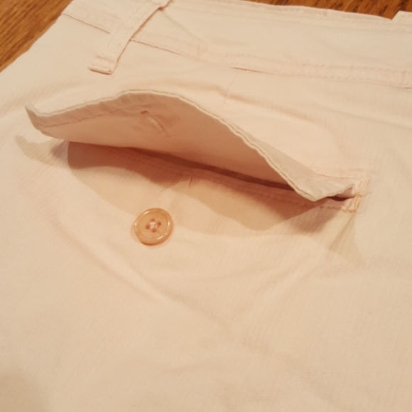 GLORIA VANDERBILT ♡ Rare Vintage Pastel Coral Stretchy Pinstriped Lined Skort 10 - Picture 11 of 13